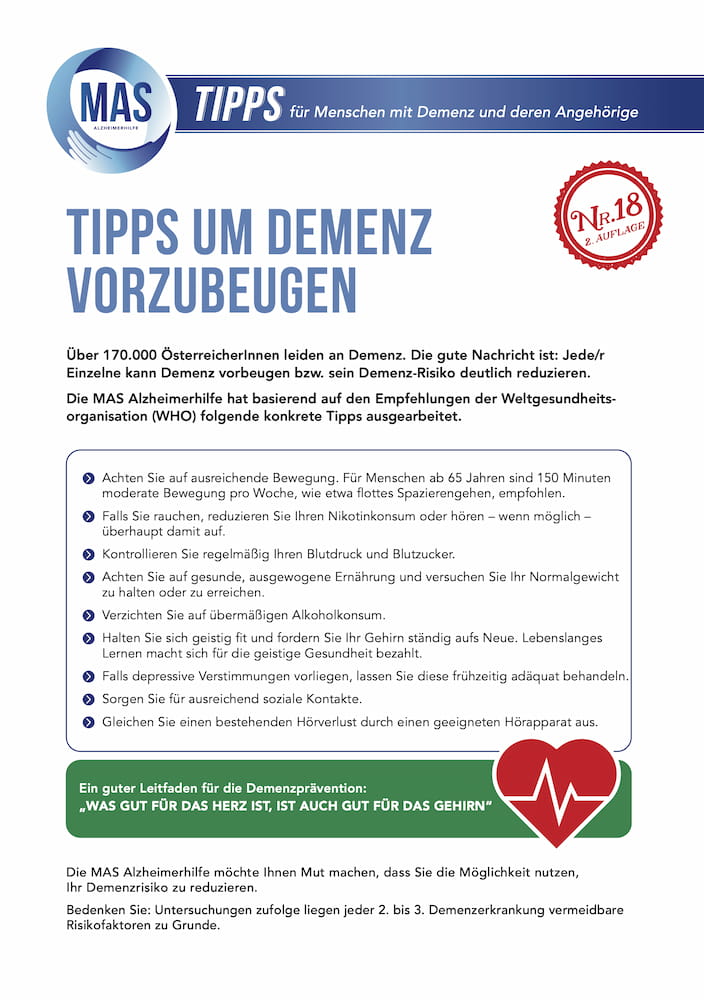 Tipps um Demenz vorzubeugen